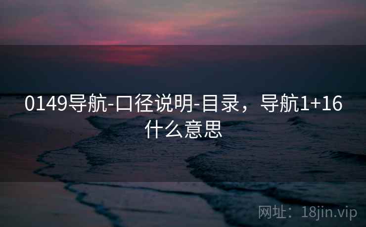0149导航-口径说明-目录,导航1+16什么意思
